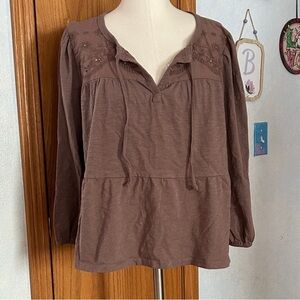 Lucky Brand Chocolate Brown Women's Blouse